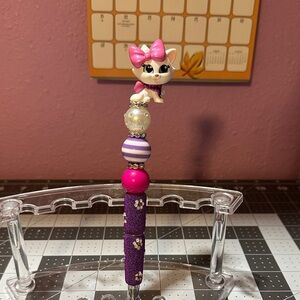 Glamour beaded, purple flower pen ( Marie ) rare